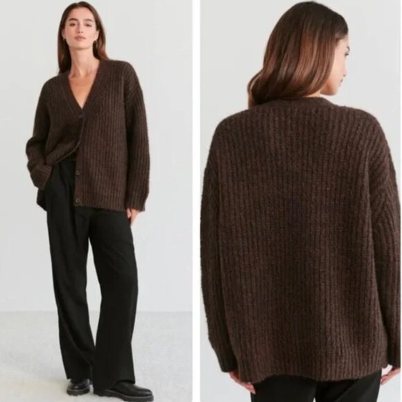 Jenni Kayne Cocoa Brown Cocoon Cardigan Size XS - Picture 2 of 6